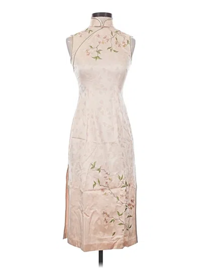 Pre-owned Assorted Brands Cocktail Dress In Tan