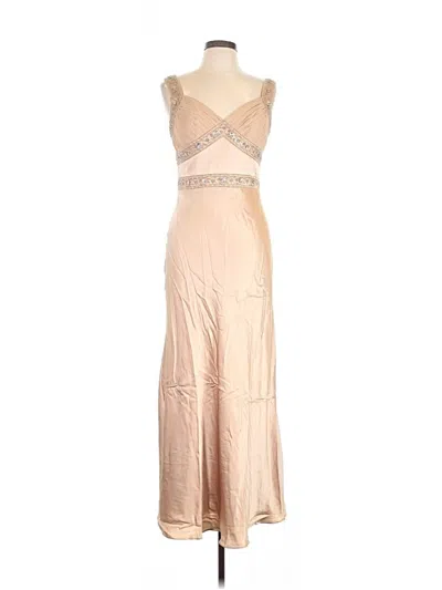Pre-owned Assorted Brands Cocktail Dress In Tan