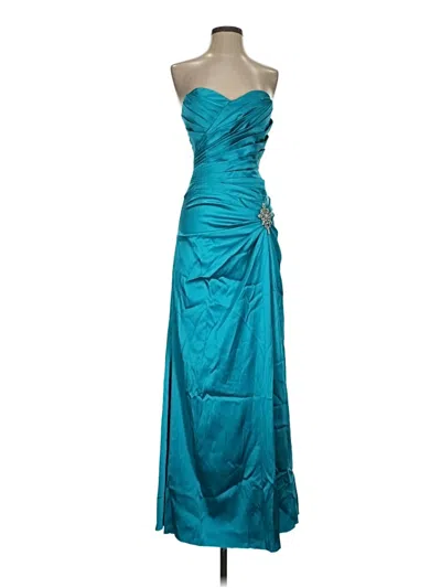 Pre-owned Assorted Brands Cocktail Dress In Teal