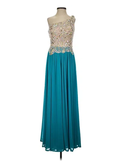 Pre-owned Assorted Brands Cocktail Dress In Teal