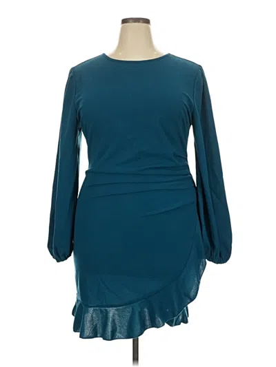 Pre-owned Assorted Brands Cocktail Dress In Teal