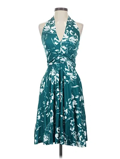 Pre-owned Assorted Brands Cocktail Dress In Teal