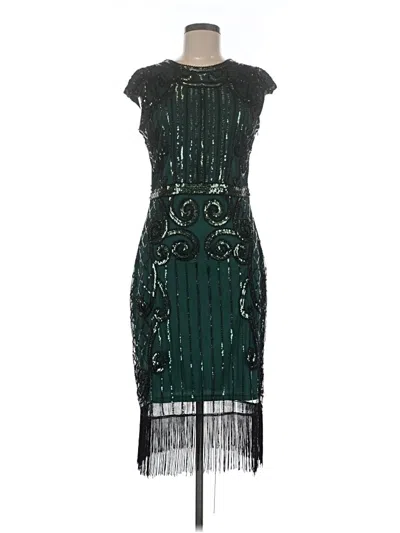 Pre-owned Assorted Brands Cocktail Dress In Teal