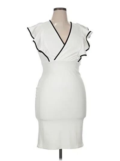 Pre-owned Assorted Brands Cocktail Dress In White