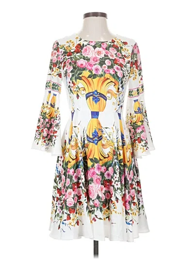 Pre-owned Assorted Brands Cocktail Dress In White