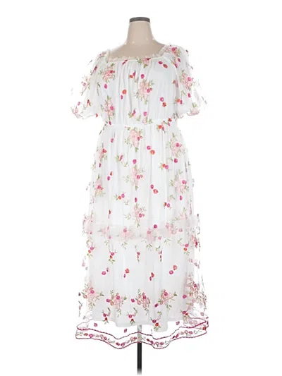 Pre-owned Assorted Brands Cocktail Dress In White