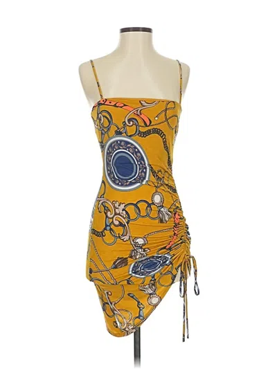 Pre-owned Assorted Brands Cocktail Dress In Yellow