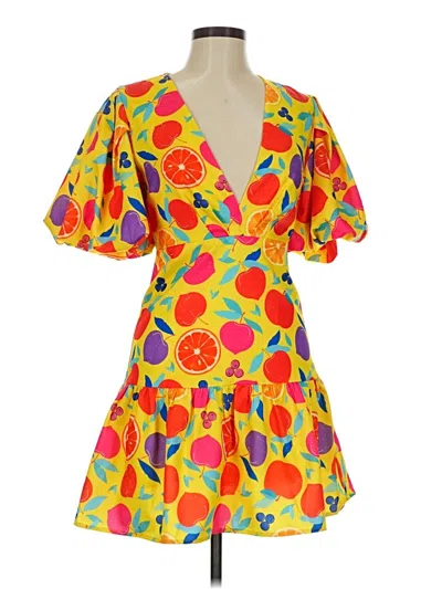 Pre-owned Assorted Brands Cocktail Dress In Yellow