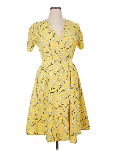 Pre-owned Assorted Brands Cocktail Dress In Yellow