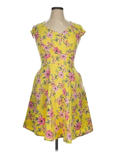 Pre-owned Assorted Brands Cocktail Dress In Yellow