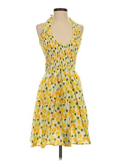 Pre-owned Assorted Brands Cocktail Dress In Yellow