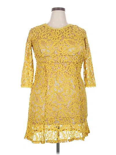 Pre-owned Assorted Brands Cocktail Dress In Yellow