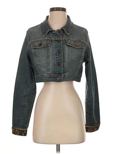Pre-owned Assorted Brands Denim Jacket In Teal