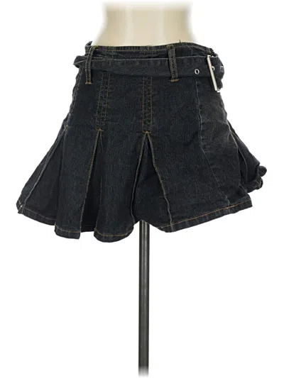 Pre-owned Assorted Brands Denim Skirt In Black