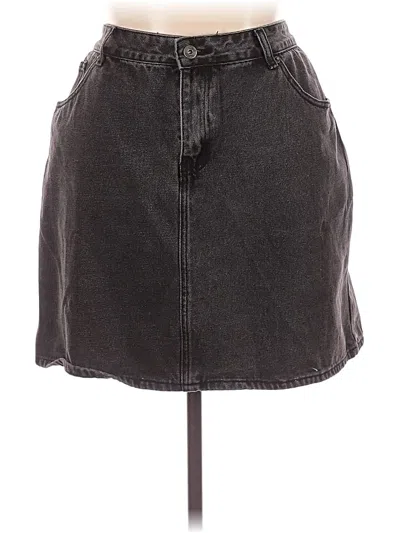 Pre-owned Assorted Brands Denim Skirt In Black