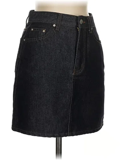 Pre-owned Assorted Brands Denim Skirt In Black