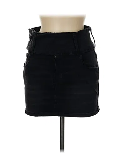 Pre-owned Assorted Brands Denim Skirt In Black