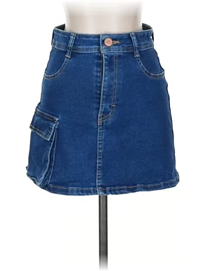 Pre-owned Assorted Brands Denim Skirt In Blue