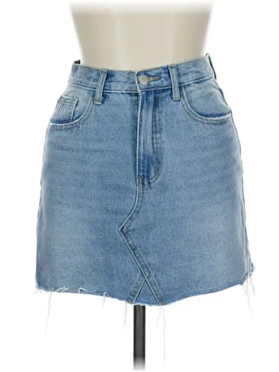 Pre-owned Assorted Brands Denim Skirt In Blue