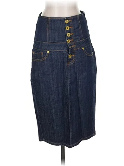 Pre-owned Assorted Brands Denim Skirt In Blue