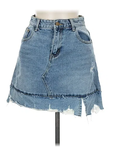 Pre-owned Assorted Brands Denim Skirt In Blue