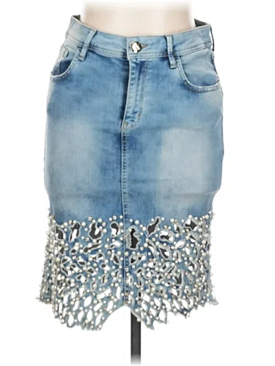 Pre-owned Assorted Brands Denim Skirt In Blue
