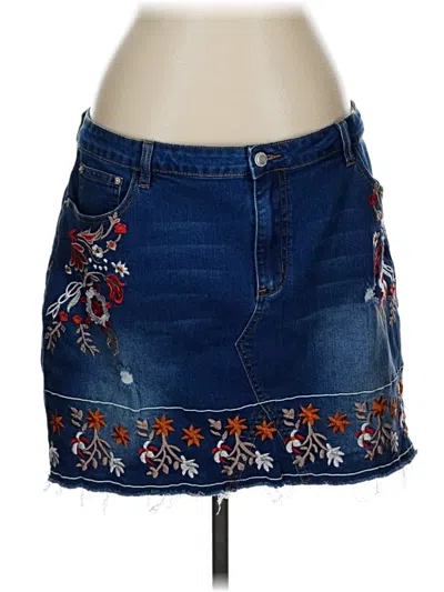 Pre-owned Assorted Brands Denim Skirt In Blue
