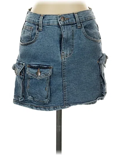 Pre-owned Assorted Brands Denim Skirt In Blue