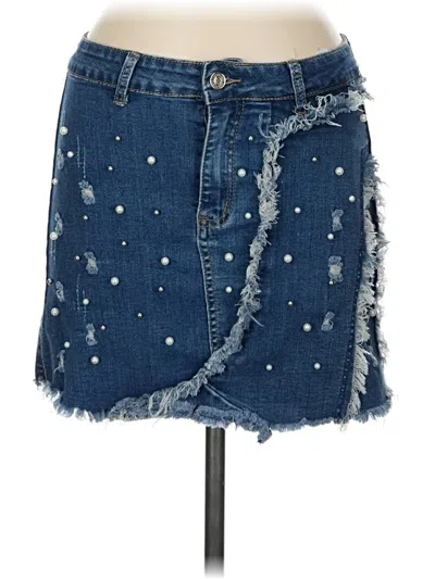Pre-owned Assorted Brands Denim Skirt In Blue