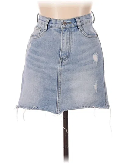 Pre-owned Assorted Brands Denim Skirt In Blue