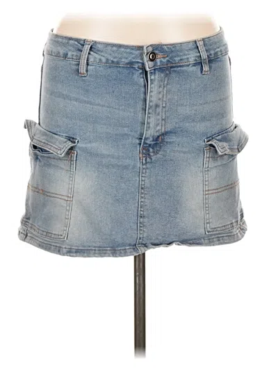 Pre-owned Assorted Brands Denim Skirt In Blue