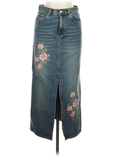 Pre-owned Assorted Brands Denim Skirt In Blue