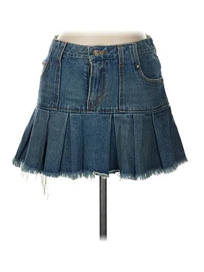 Pre-owned Assorted Brands Denim Skirt In Blue