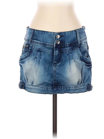 Pre-owned Assorted Brands Denim Skirt In Blue