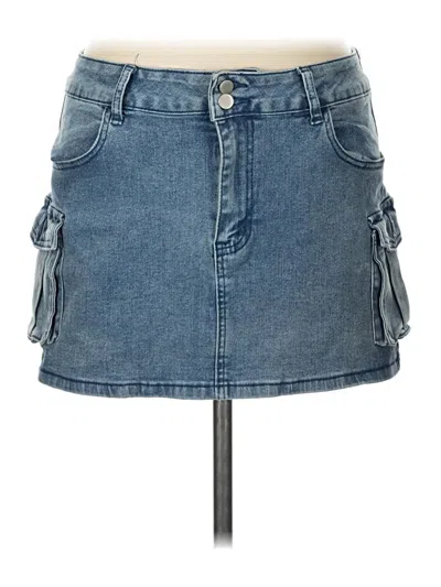 Pre-owned Assorted Brands Denim Skirt In Blue