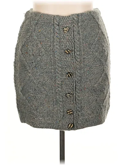 Pre-owned Assorted Brands Denim Skirt In Gray
