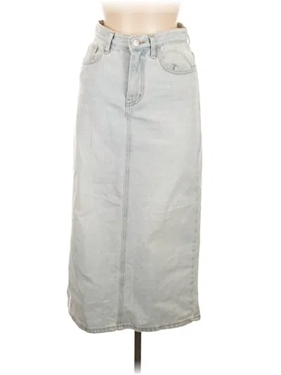 Pre-owned Assorted Brands Denim Skirt In Gray
