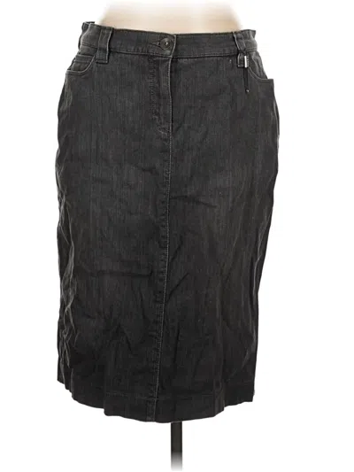 Pre-owned Assorted Brands Denim Skirt In Gray