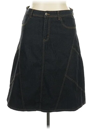 Pre-owned Assorted Brands Denim Skirt In Gray