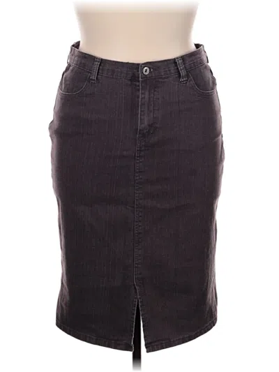 Pre-owned Assorted Brands Denim Skirt In Gray