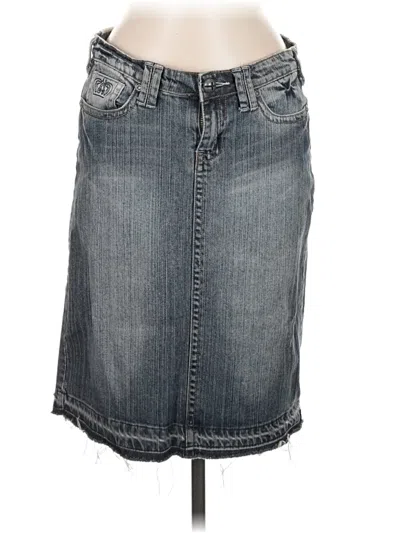 Pre-owned Assorted Brands Denim Skirt In Gray