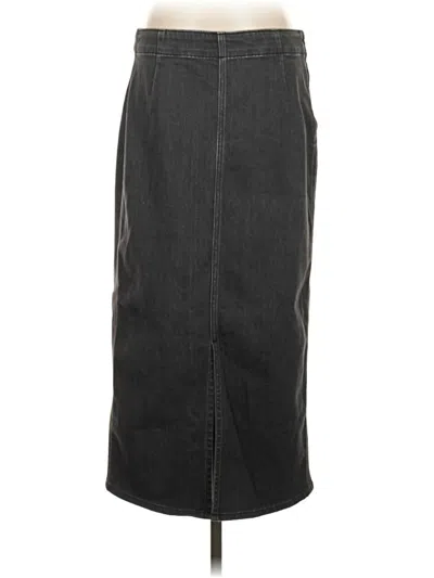 Pre-owned Assorted Brands Denim Skirt In Gray