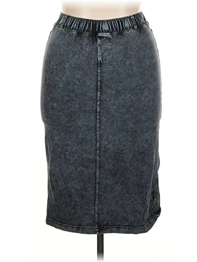 Pre-owned Assorted Brands Denim Skirt In Gray