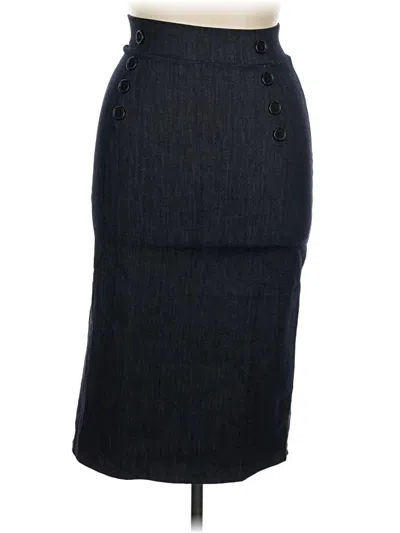Pre-owned Assorted Brands Denim Skirt In Gray