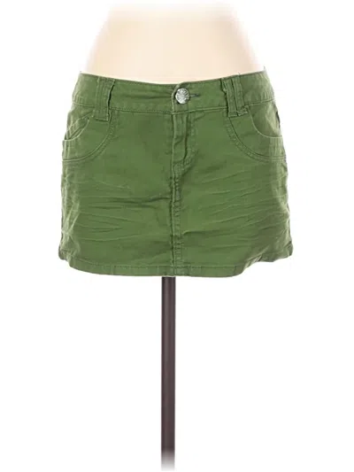 Pre-owned Assorted Brands Denim Skirt In Green