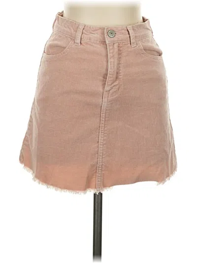 Pre-owned Assorted Brands Denim Skirt In Tan
