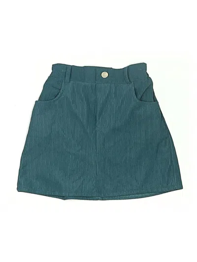Pre-owned Assorted Brands Kids' Denim Skirt In Teal