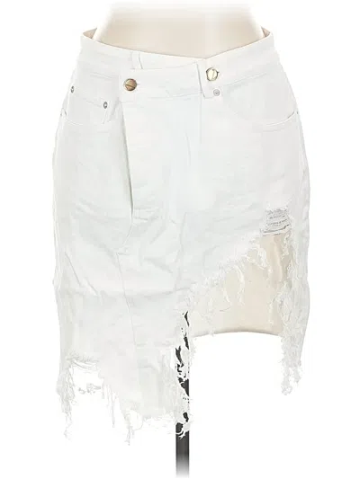 Assorted Brands Denim Skirt In White