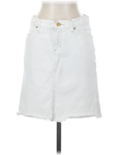 Pre-owned Assorted Brands Denim Skirt In White