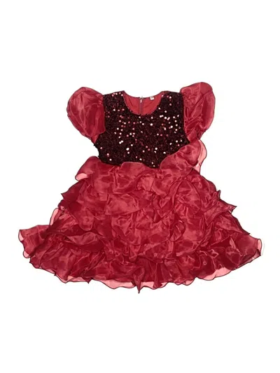 Pre-owned Assorted Brands Kids' Dress In Burgundy